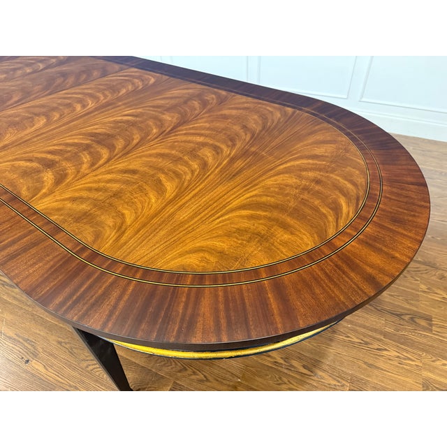 Brown Century Traditional Regency Style Oval Mahogany Dining Table For Sale - Image 8 of 18