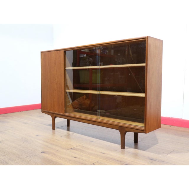 Mid Century Modern Vintage British Teak Display China Cabinet by McIntosh For Sale In Greensboro - Image 6 of 14