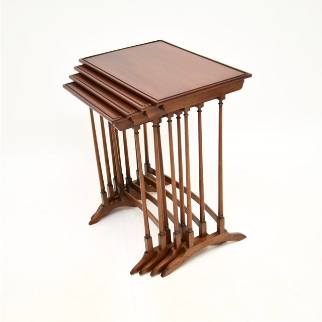 Antique Georgian Style Nesting Tables, 1900, Set of 4 For Sale - Image 3 of 11