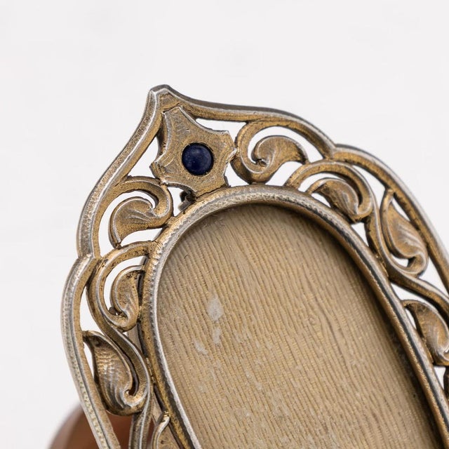 Antique French Gilt Silver Photograph Frame on Agate Base, 1890s For Sale - Image 9 of 15