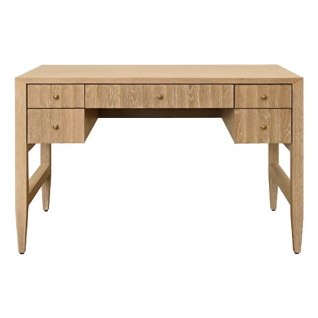 Matthew Izzo Home Franklin Cerused Oak Writing Desk For Sale