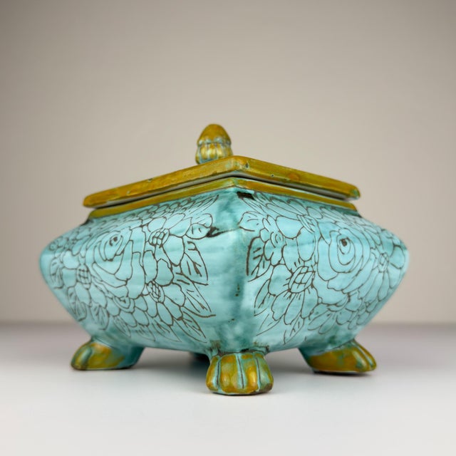 Vintage Ceramic Jewelry Box by Maioliche d'Arte Cordivani for Ascoli Piceno, Italy, 1970s For Sale - Image 4 of 18