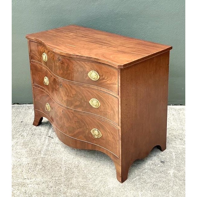 Vintage George 111 Serpentine Commode For Sale - Image 12 of 12