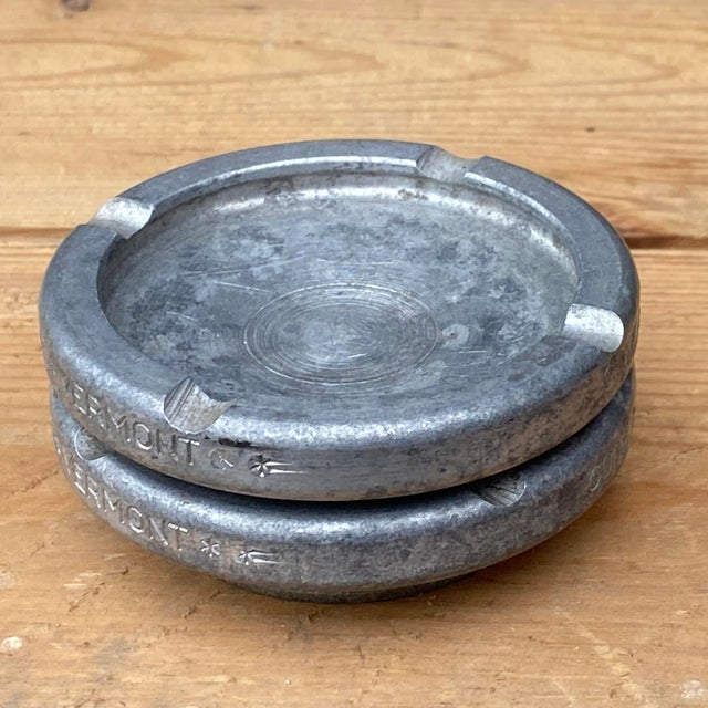 Metal Vintage Industrial Aluminum Ashtrays From Windsor, Vermont - a Pair For Sale - Image 7 of 13