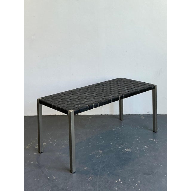Vintage Ralph Lauren Woven Leather Bench For Sale - Image 9 of 15