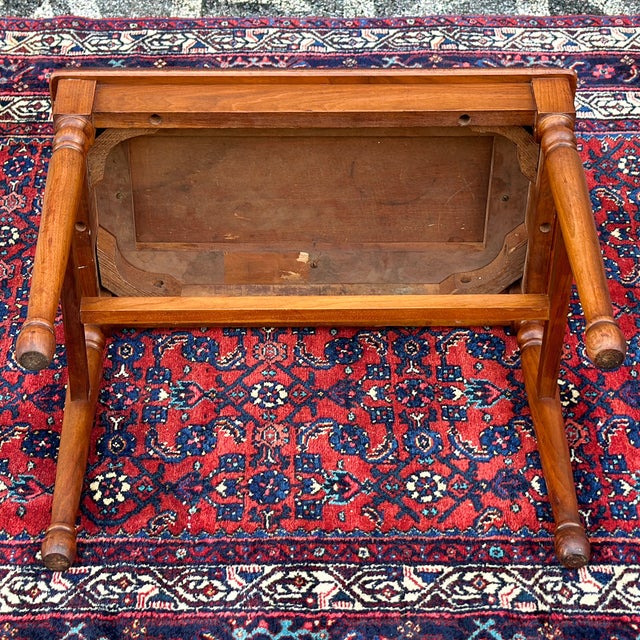 Brown Mid-Century Turned Walnut Rustic Bench For Sale - Image 8 of 10