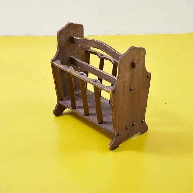 Vintage Wooden Magazine Rack For Sale - Image 6 of 6