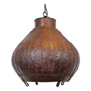 Industrial Iron Rivet Pot Pendant Light For Sale