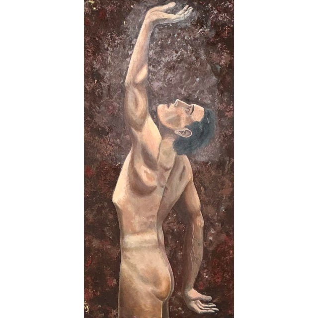 Contemporary Vintage Abstract Figurative Abstract Oil on Canvas For Sale - Image 3 of 12