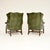Antique Georgian Leather Wing Back Armchairs, 1960s, Set of 2 For Sale - Image 4 of 12