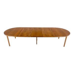 Dux of Sweden Oval Walnut Danish Dining Table with 3Leaves Total 135" in Length