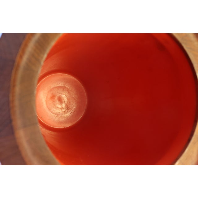 Vintage Dansk Teak Ice Bucket - Jens Quistgaard - Original Orange Liner For Sale In New York - Image 6 of 14