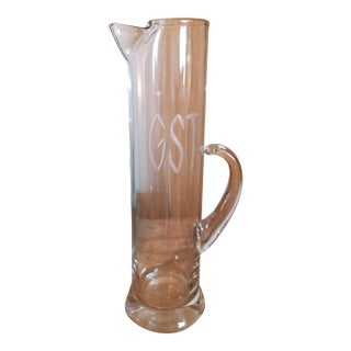 Monogrammed Cocktail Pitcher G S T For Sale