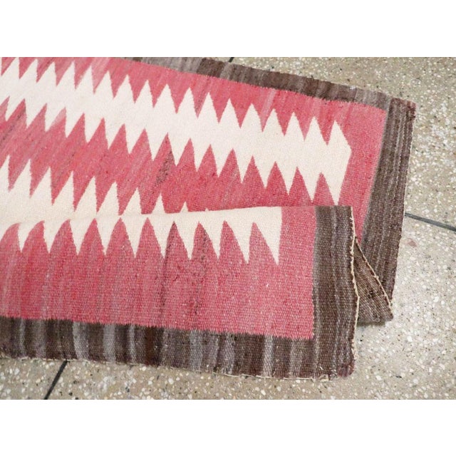 Galerie Shabab Collection Tribal Mid-20th Century Handmade American Flatweave Navajo Throw Rug For Sale - Image 9 of 10