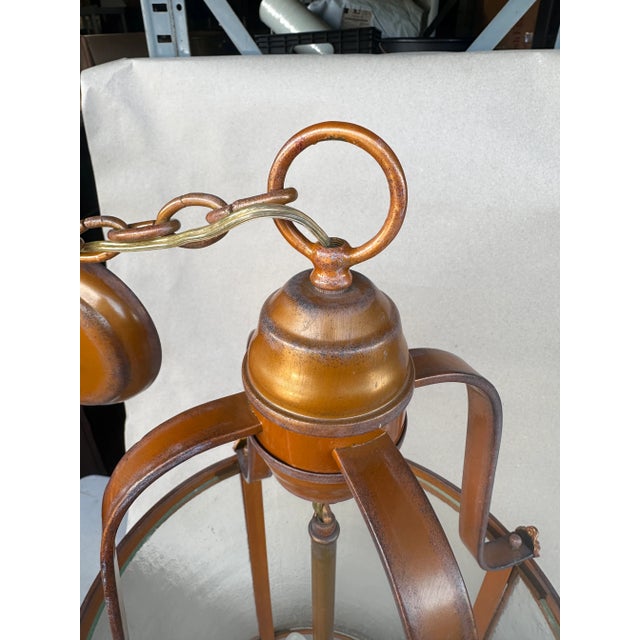 Quite large ! Beautiful textured glass, steel construction, hefty and extremely high quality. Fashioned to look 1920s, and...