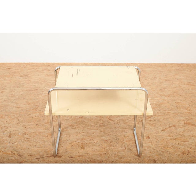 Marcel Breuer Model B12 Console Table in Chrome-Plated Tubular Steel and Beige Lacquered Plywood by Marcel Breuer for Thonet, 1928 For Sale - Image 4 of 14