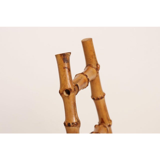 Vintage Diminutive Scorched Bamboo Tabletop Easel / Picture Display For Sale In New York - Image 6 of 18