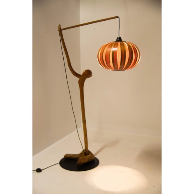 Custom Made Wooden Floor Lamp, 1960s For Sale - Image 4 of 13