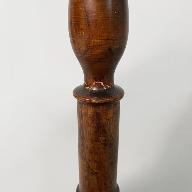 Italian Round Doorstop in Turned Wood, 1930s For Sale - Image 6 of 12