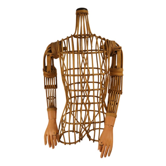 Artisan Rattan Mannequin Bust For Sale