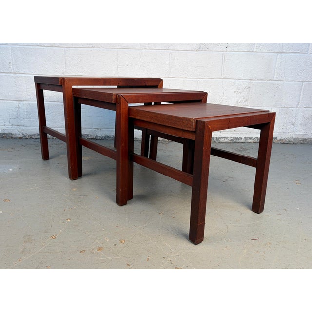 A beautiful set of Mid-Century Danish nesting tables crafted from richly grained rosewood. Designed with clean lines and...