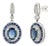 5.61Ct Deep Blue Sapphire Art Deco Earrings in 14k Solid Gold With Diamonds- A Pair For Sale