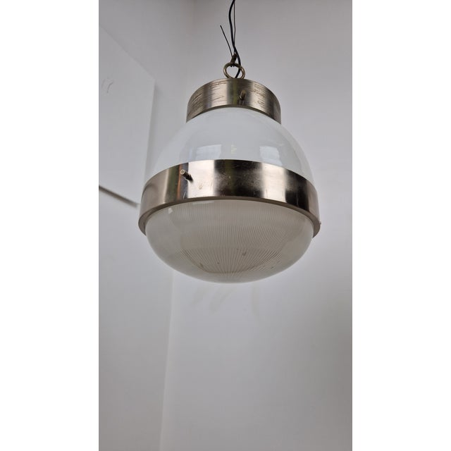 Silver Delta Chandelier in Burnished Brass by Sergio Mazza for Artemide, 1960s For Sale - Image 8 of 10