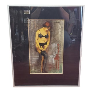 Circa 1900 Woman in Lingerie Impressionist Oil Painting by Jan Du Boie For Sale