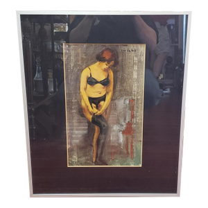 Circa 1900 Woman in Lingerie Impressionist Oil Painting by Jan Du Boie