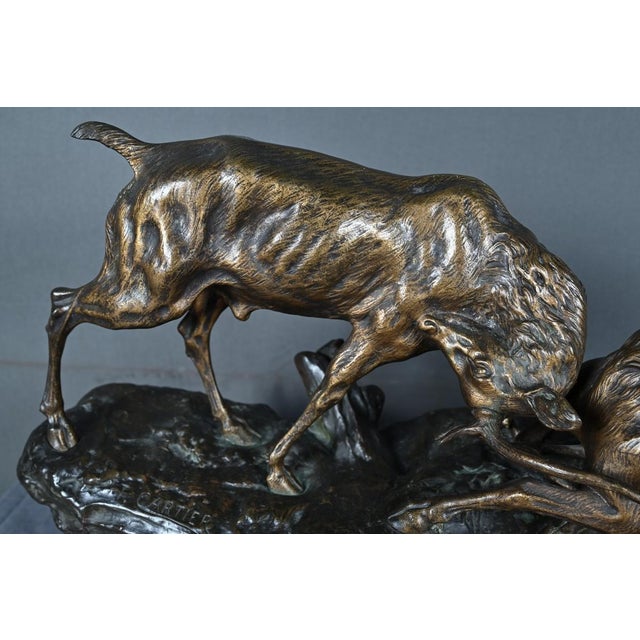 Thomas Cartier, The Stag Fight, Early 20th Century, Bronze For Sale - Image 9 of 18