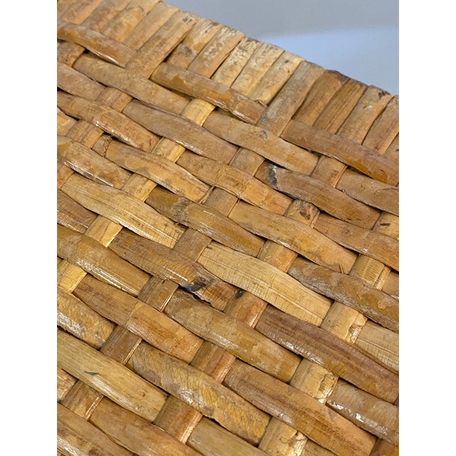 Three Tier Wrapped and Woven Rattan Console Table For Sale - Image 9 of 11