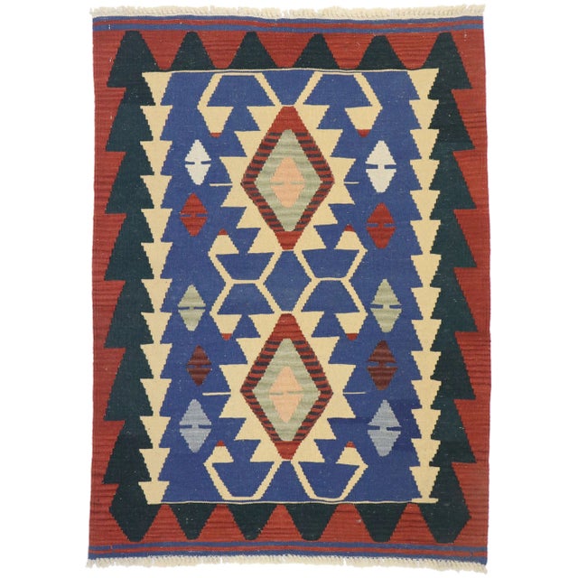 Vintage Persian Shiraz Kilim Rug - 03'00 X 04'00 For Sale - Image 9 of 9