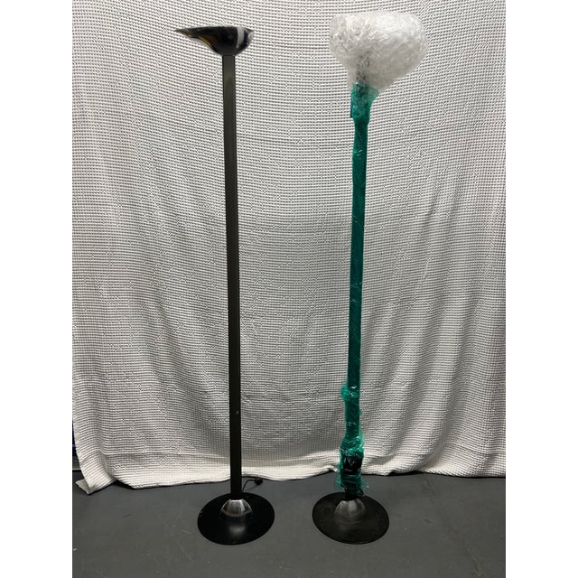 Italian 1980s Gianfranco Frattini Sculptural Scallop-Shape Shade Chrome Floor Lamps - a Pair For Sale - Image 3 of 6