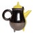 Vintage Vallauris Two Tone Gray and Yellow Ceramic Teapot by Auguste Lucchesi For Sale