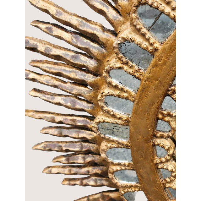 19th Century Italian Gilded Sunburst Mirror – Handcrafted Solid Wood For Sale In Philadelphia - Image 6 of 9