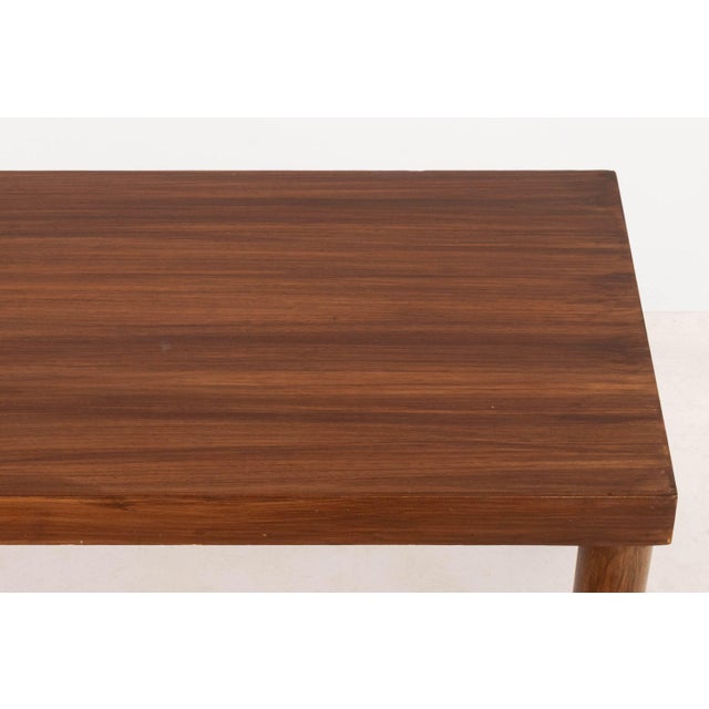 Brown Modern Glass-Topped Walnut Coffee Table For Sale - Image 8 of 8