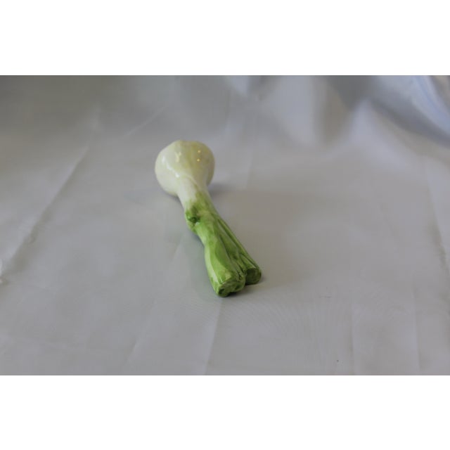 Italian Hand-Painted Ceramic Green Onion | Chairish