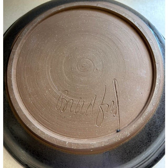 Vintage 1980’s Studio Pottery Centerpiece Bowl Signed Bradford For Sale In Philadelphia - Image 6 of 8