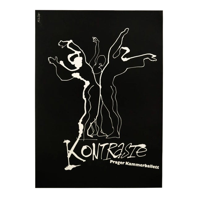 1985 Czech Ballet Poster, Kontraste: Prague Chamber Ballet (Josef Flejsar) For Sale