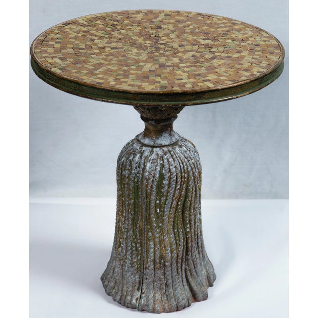 1940s Ceramic Mosaic Tile Top Tassel Tables - a Pair For Sale - Image 5 of 11