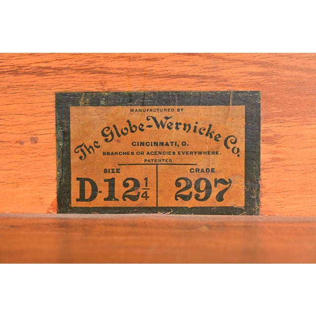 Globe Wernicke Antique Mission Oak Arts & Crafts Slant Front Secretary Desk With Barrister Bookcase, Circa 1910 For Sale - Image 12 of 16