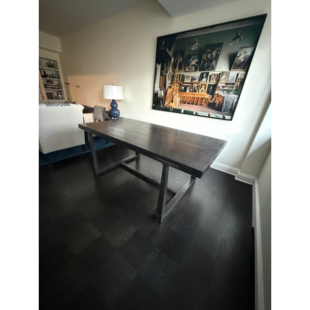 Early 21st Century Restoration Hardware T-Brace Rectangular Extension Dining Table For Sale - Image 5 of 11