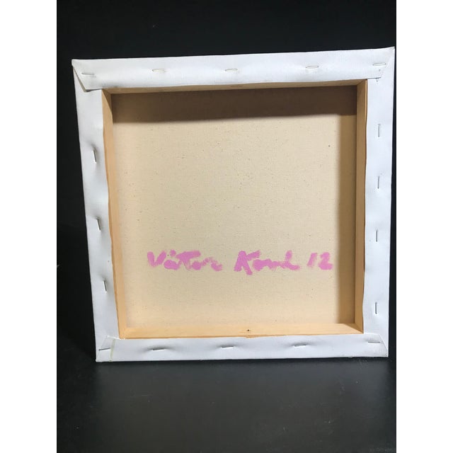 Colorful land charming abstract painting by American painter and educator Victor Kord. Original sales reciept included in...