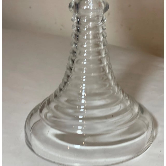 Large Vintage Enameled Blown Clear Glass German Chalice Goblet W/ Wax Seal Wine For Sale - Image 14 of 14