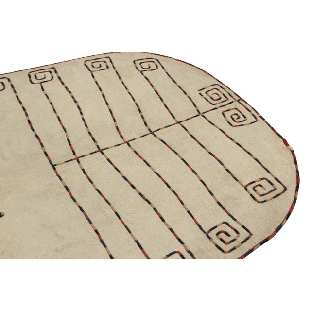 Rug & Kilim Vintage Tribal Horse Cover in Beige With Polychromatic Embroidery by Rug & Kilim For Sale - Image 4 of 8