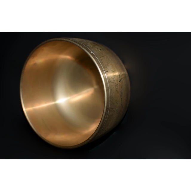 Japanese Vintage Japanese Singing Bowl Solid Brass - 3 Pieces For Sale - Image 3 of 9
