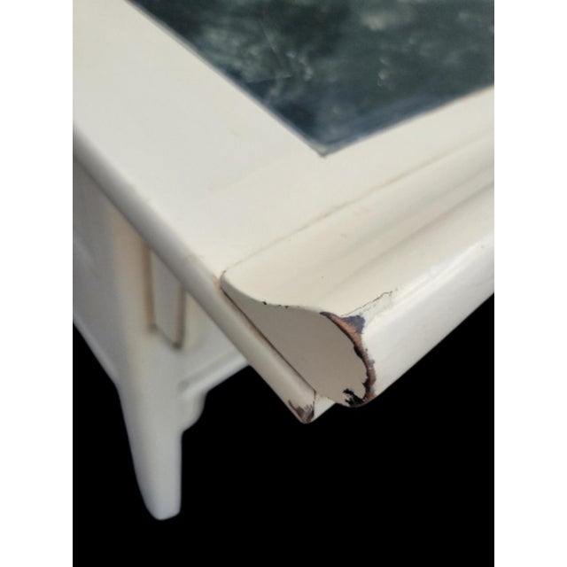 Vintage Century Off White Green 5 Drawer Pagoda Credenza Console Table Condole Table For Sale - Image 9 of 18