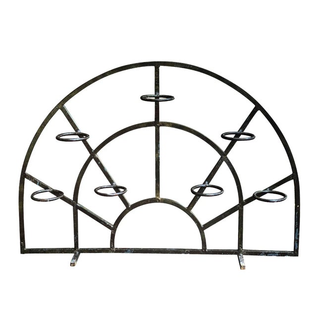 Black Vintage Sunburst Black Iron Multiple Plant Stand For Sale - Image 8 of 8