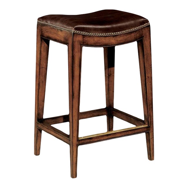 Saddle Seat Counter Stool, Bordeaux Finish For Sale