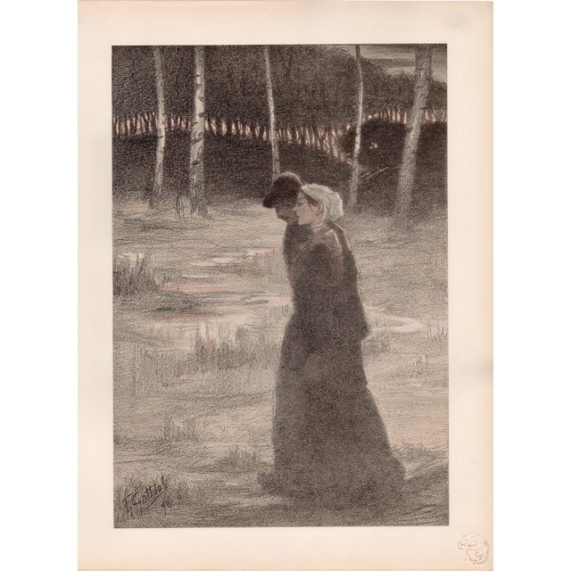 Fernand Louis Gottlob, La Promise, Lithograph on Paper For Sale - Image 10 of 10